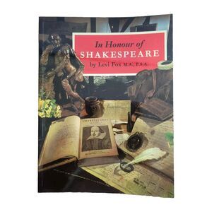 In Honour of Shakespeare Levi Fox Vintage Paperback 1972 Illustrated
